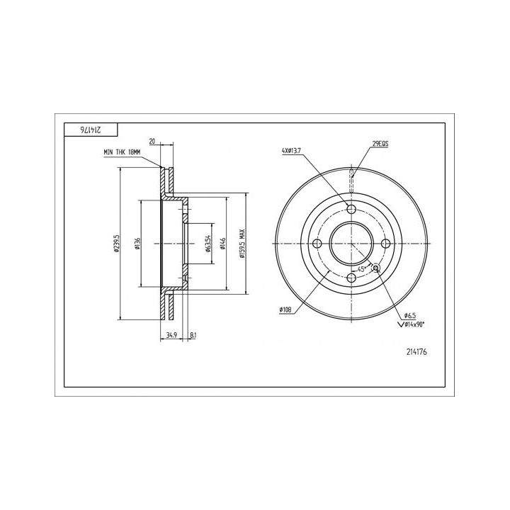 Stabdžių diskas HART 214 176