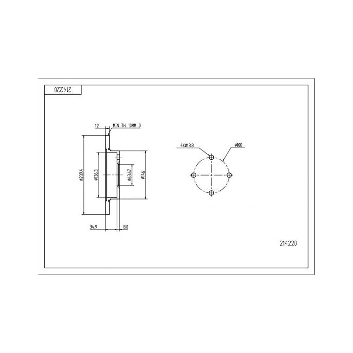Stabdžių diskas HART 214 220