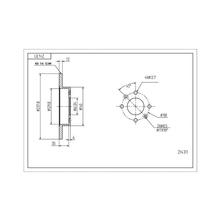 Stabdžių diskas HART 214 311
