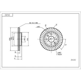 Stabdžių diskas HART 214 312