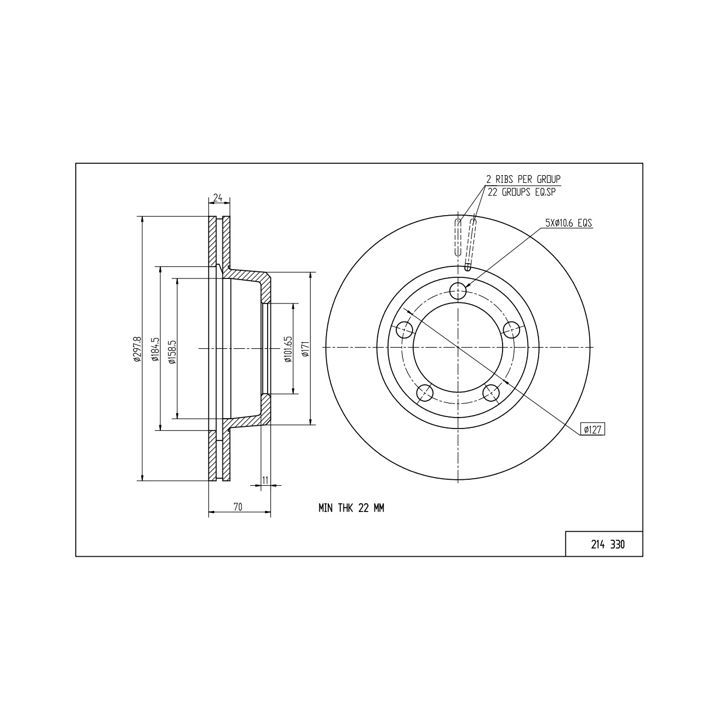 Stabdžių diskas HART 214 330