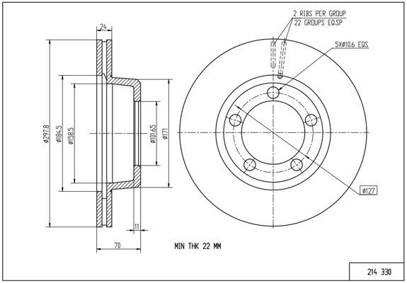 Stabdžių diskas HART 214 330