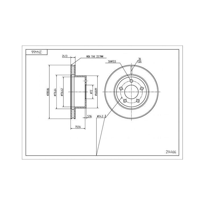 Stabdžių diskas HART 214 466