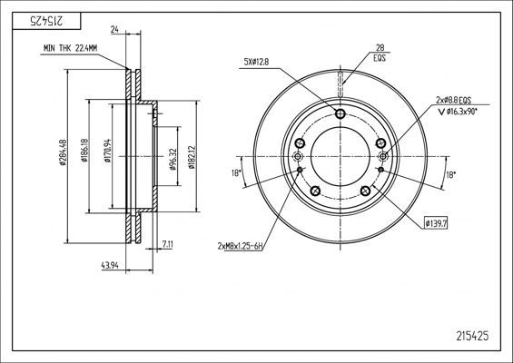 Stabdžių diskas HART 215 425