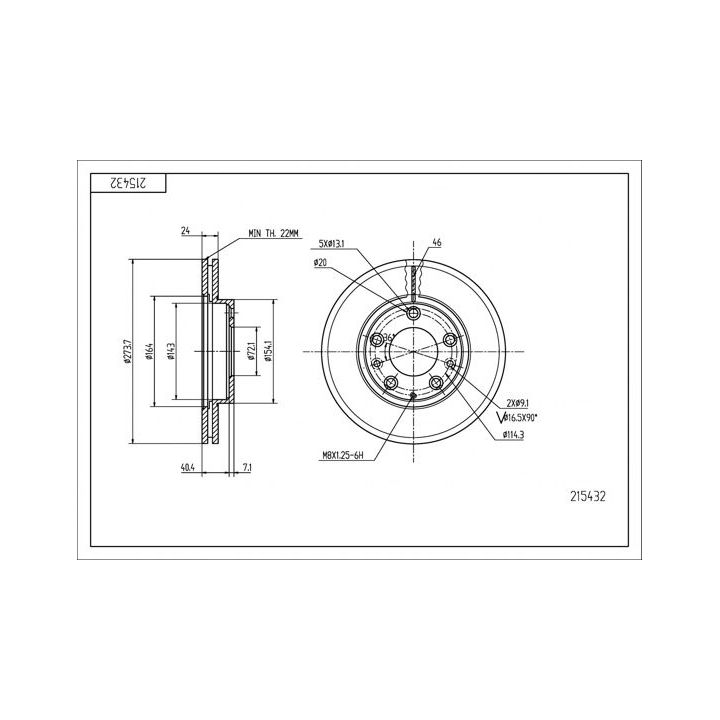 Stabdžių diskas HART 215 432