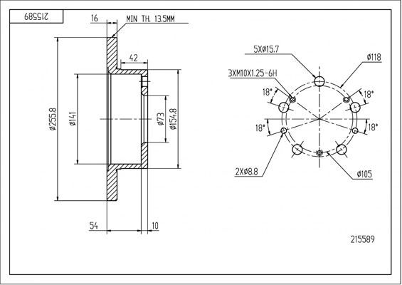 Stabdžių diskas HART 215 589