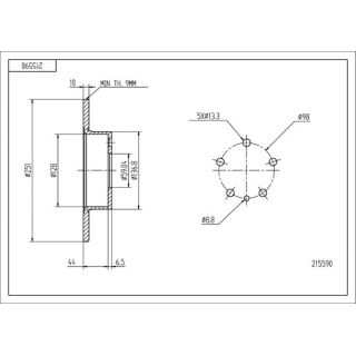 Stabdžių diskas HART 215 590