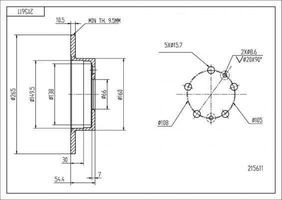 Stabdžių diskas HART 215 611