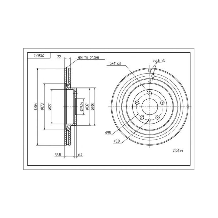 Stabdžių diskas HART 215 634