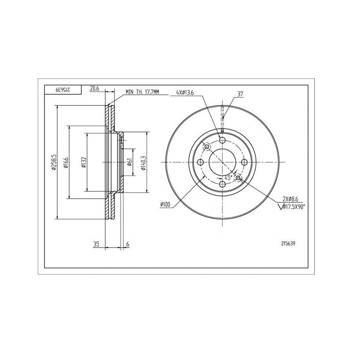 Stabdžių diskas HART 215 639