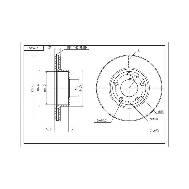 Stabdžių diskas HART 215 645