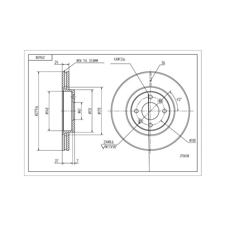 Stabdžių diskas HART 215 658