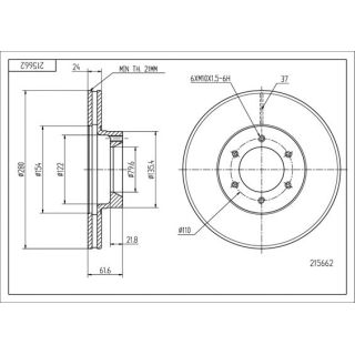 Stabdžių diskas HART 215 662