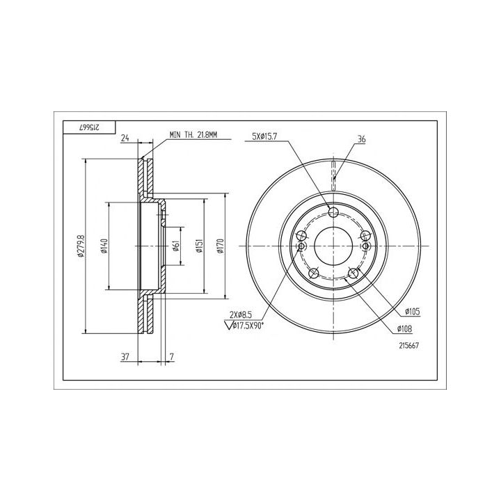 Stabdžių diskas HART 215 667