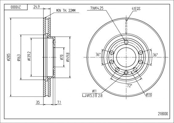 Stabdžių diskas HART 218 000