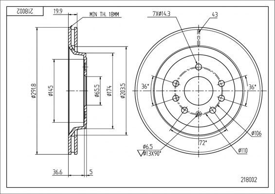 Stabdžių diskas HART 218 002