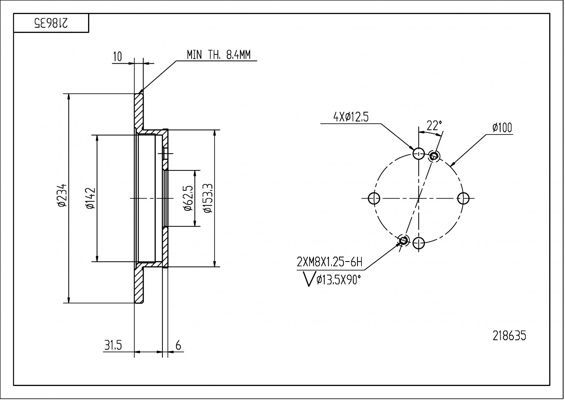 Stabdžių diskas HART 218 635