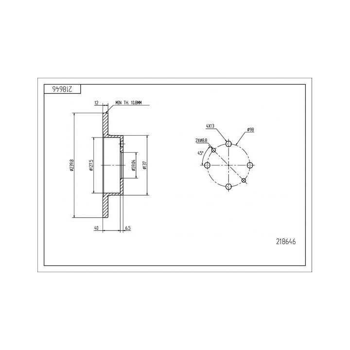 Stabdžių diskas HART 218 646