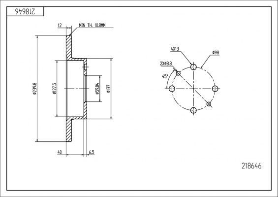 Stabdžių diskas HART 218 646