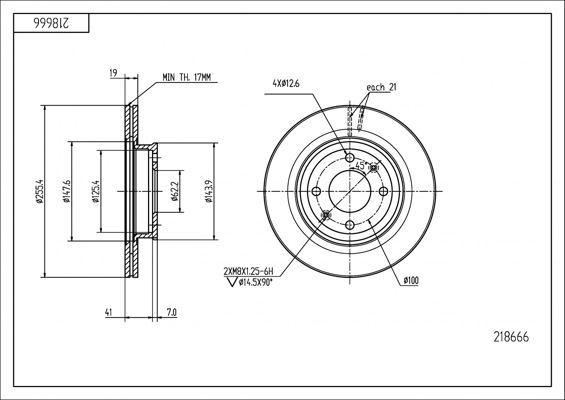 Stabdžių diskas HART 218 666