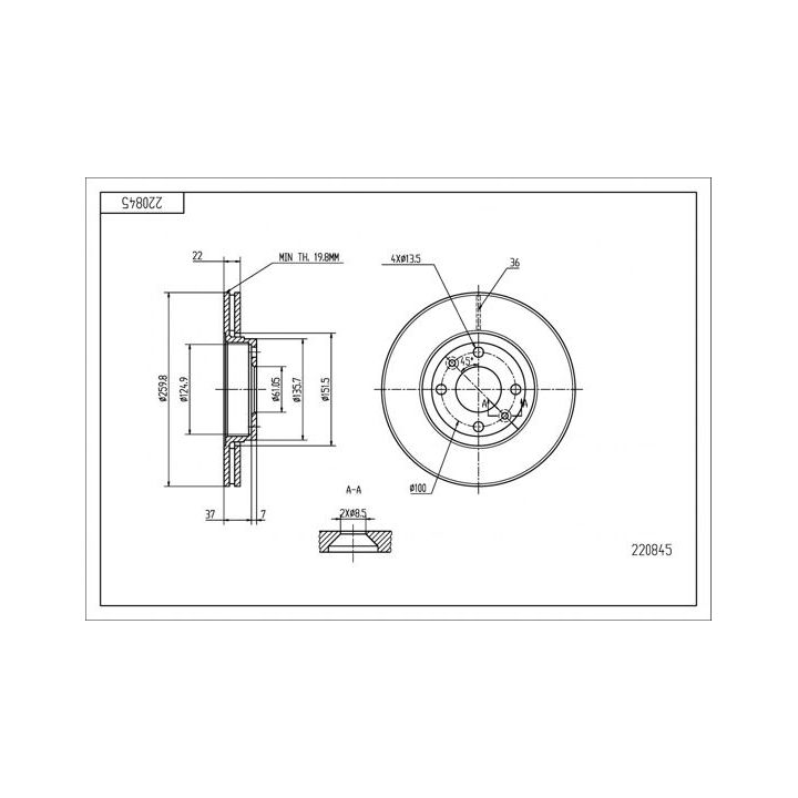 Stabdžių diskas HART 220 845