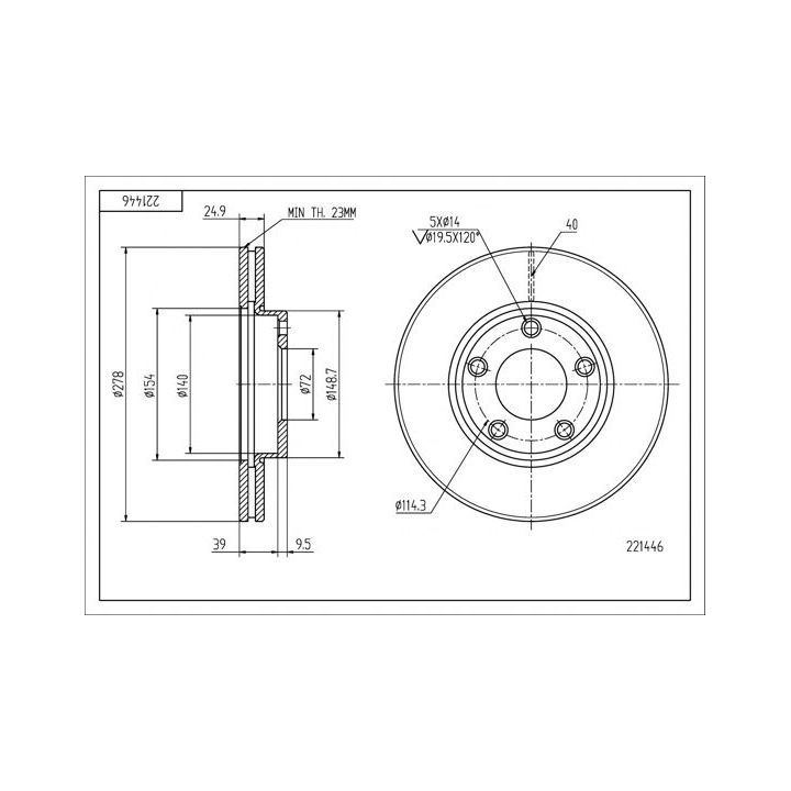 Stabdžių diskas HART 221 446