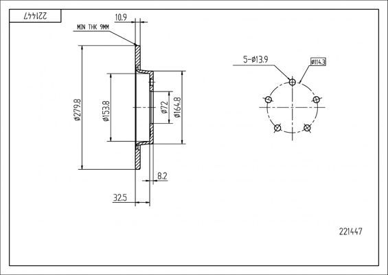 Stabdžių diskas HART 221 447