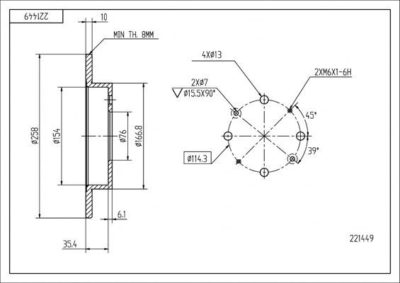 Stabdžių diskas HART 221 449
