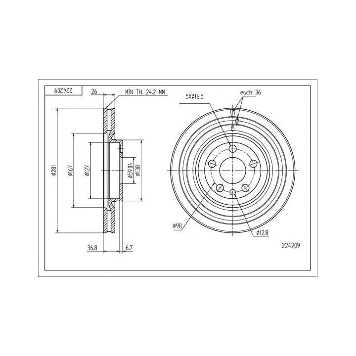 Stabdžių diskas HART 224 209
