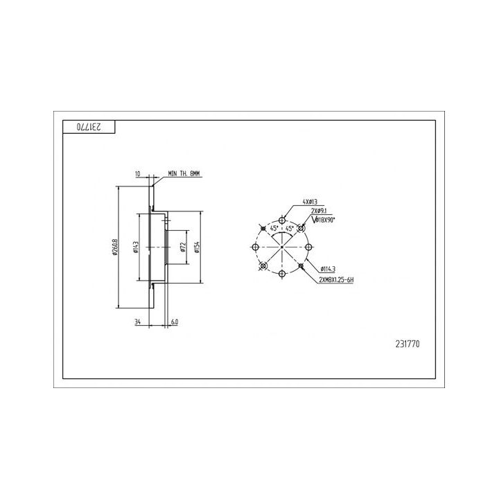 Stabdžių diskas HART 231 770