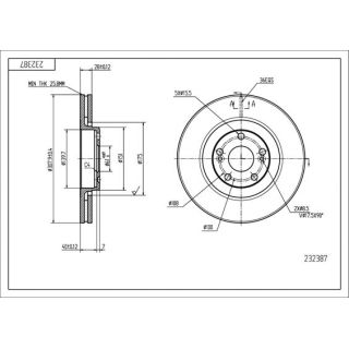 Stabdžių diskas HART 232 387