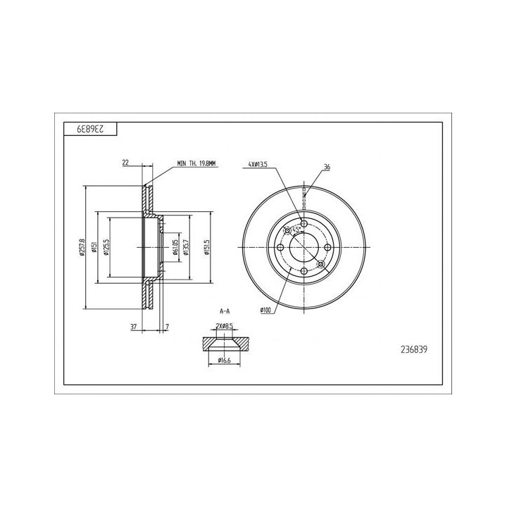 Stabdžių diskas HART 236 839