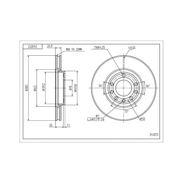 Stabdžių diskas HART 241 072