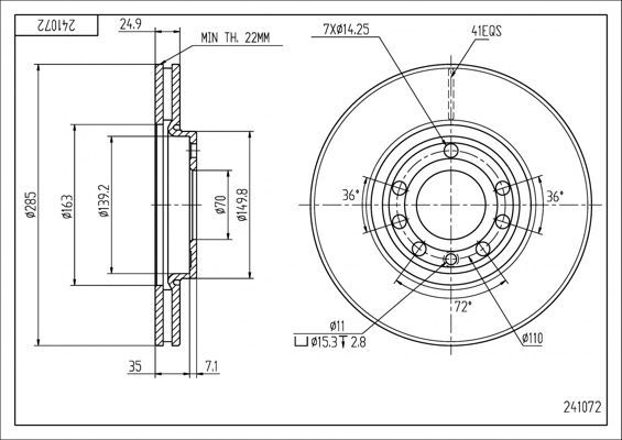 Stabdžių diskas HART 241 072