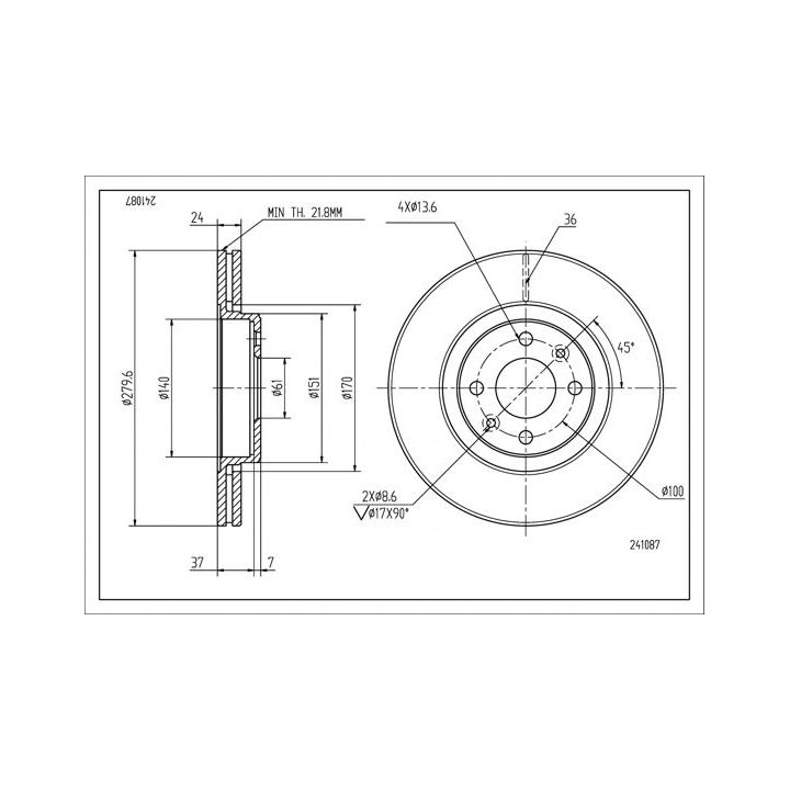 Stabdžių diskas HART 241 087