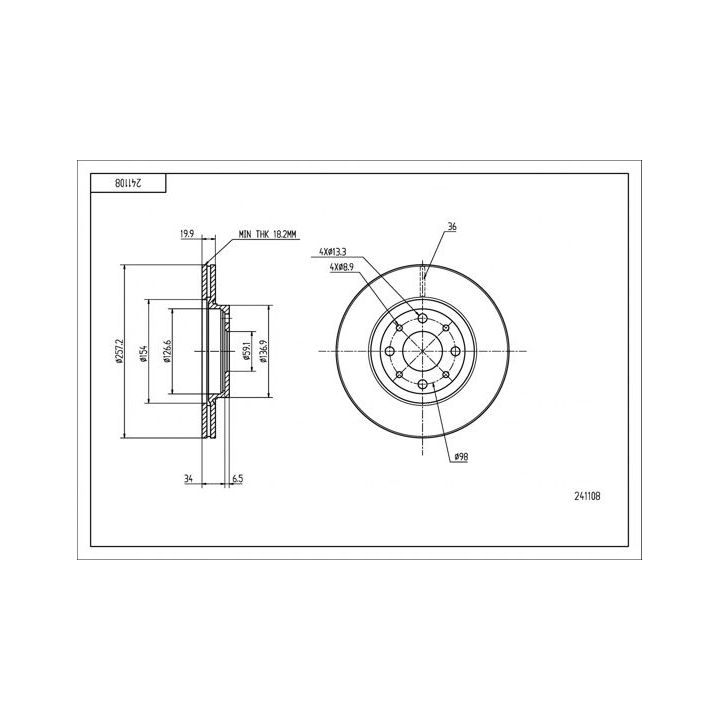 Stabdžių diskas HART 241 108