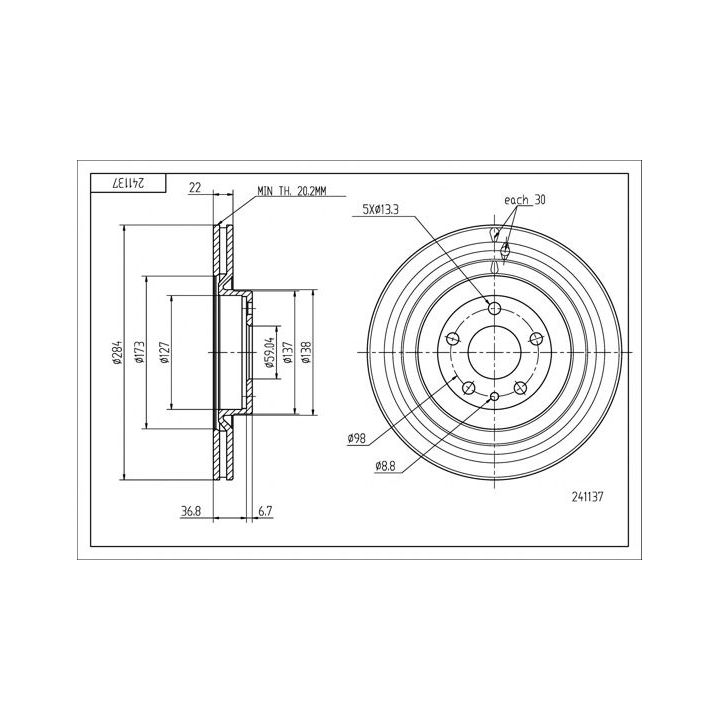 Stabdžių diskas HART 241 137