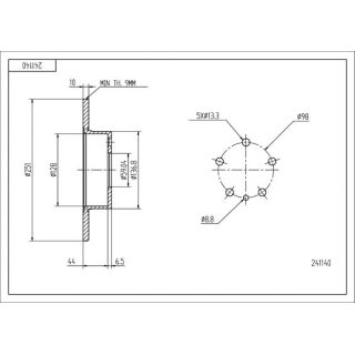 Stabdžių diskas HART 241 140