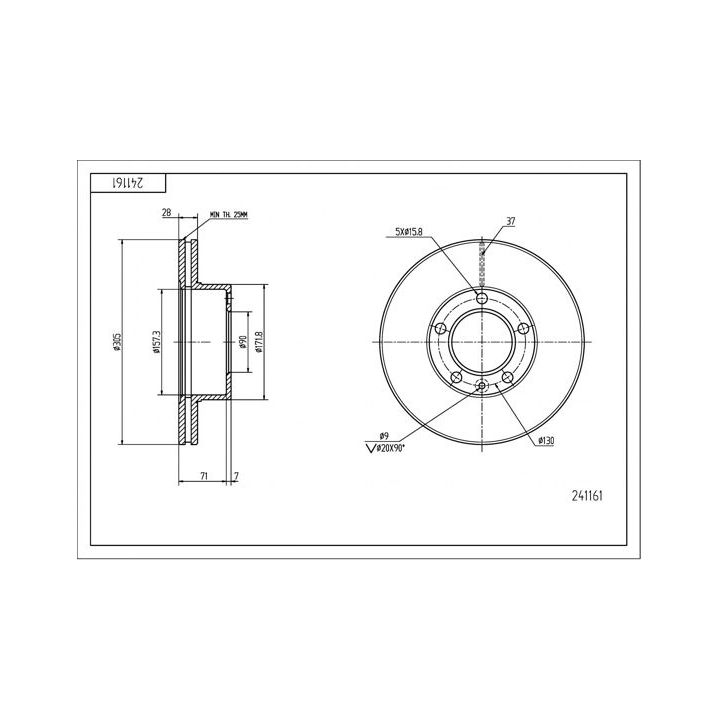 Stabdžių diskas HART 241 161