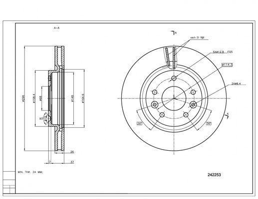 Stabdžių diskas HART 242 253