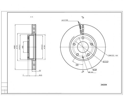 Stabdžių diskas HART 242 254
