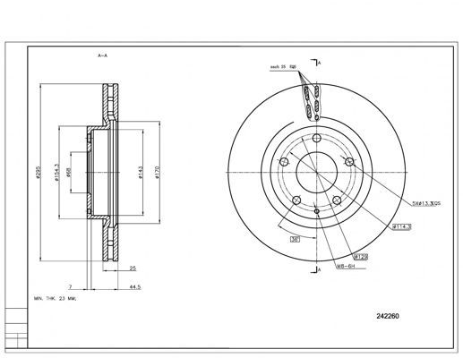 Stabdžių diskas HART 242 260