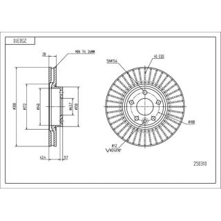 Stabdžių diskas HART 250 310