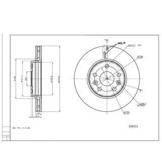 Stabdžių diskas HART 250 315