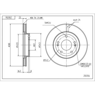 Stabdžių diskas HART 250 356