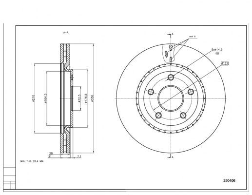 Stabdžių diskas HART 250 406