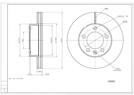 Stabdžių diskas HART 250 597