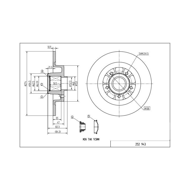 Stabdžių diskas HART 252 943