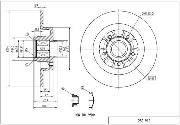 Stabdžių diskas HART 252 943