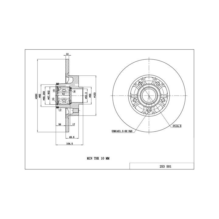 Stabdžių diskas HART 253 501